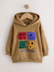 Rust Brown Long Sleeve Appliqué Hoodie (3mths-7yrs) - Image 5 of 8