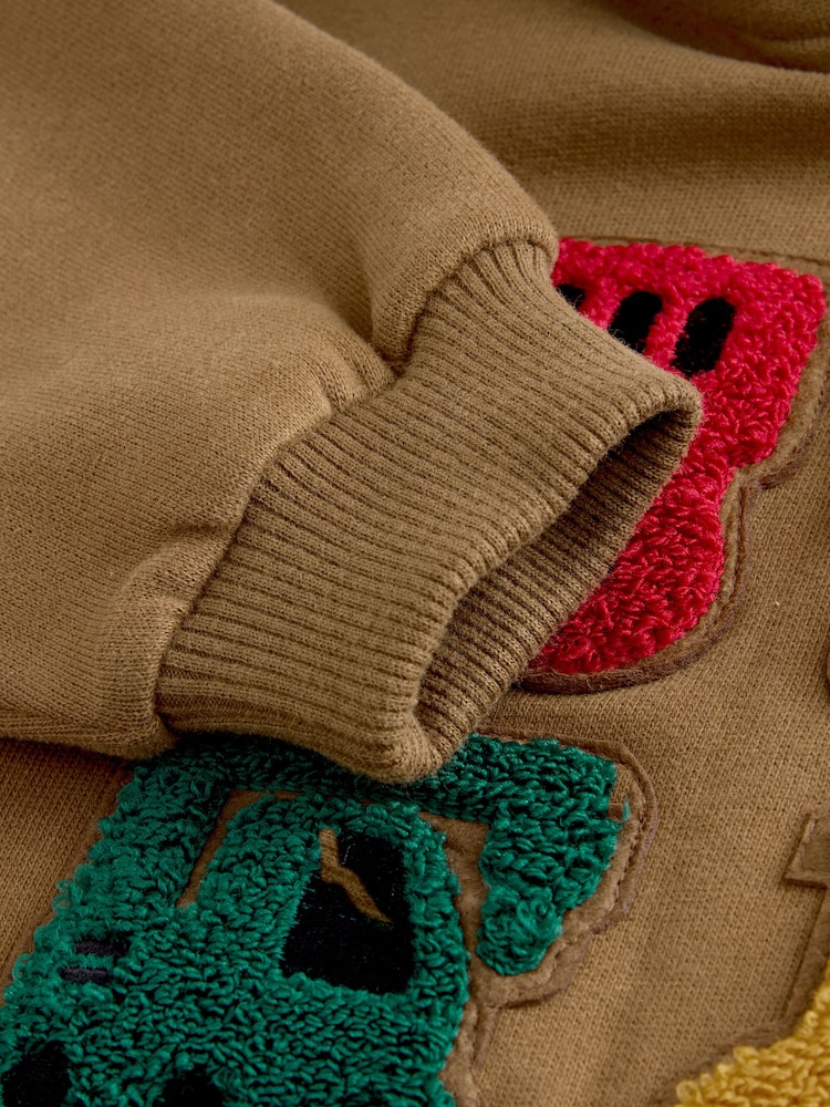 Rust Brown Long Sleeve Appliqué Hoodie (3mths-7yrs) - Image 8 of 8