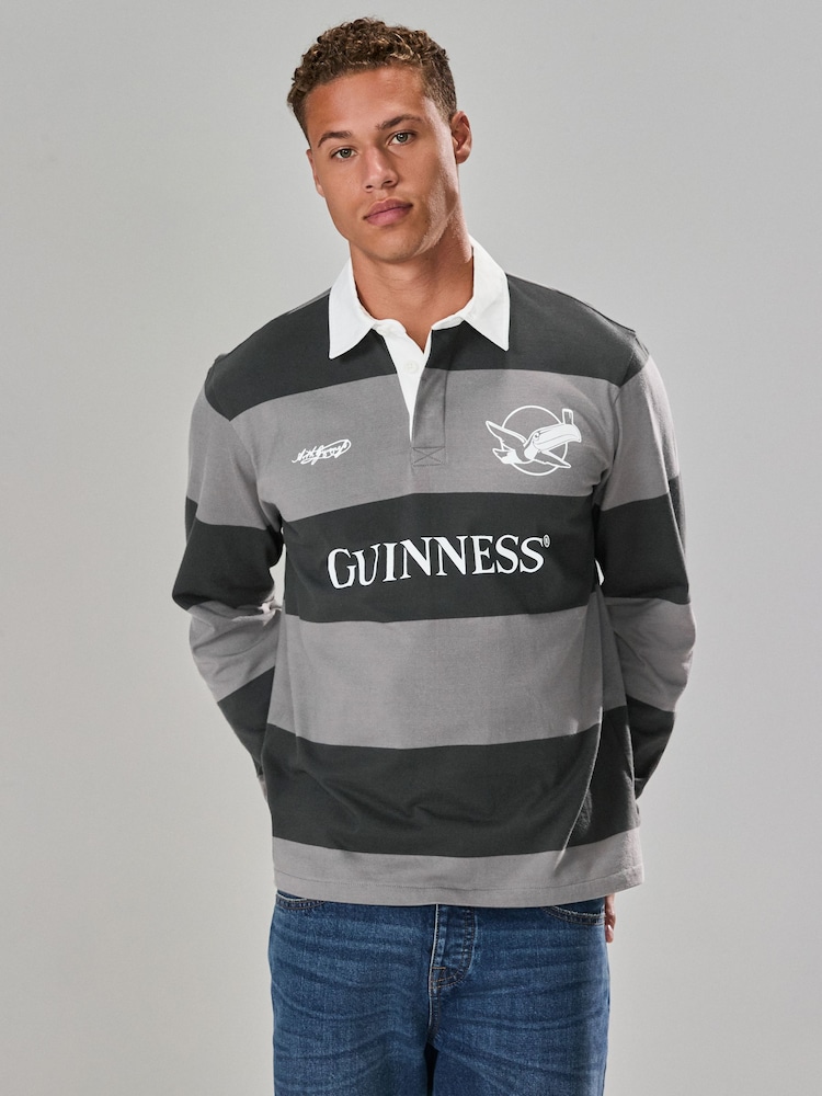Black Guinness Rugby Shirt - Image 1 of 9 Black Guinness Rugby Shirt - Image 1 of 9