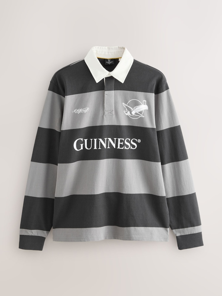 Buy Black Guinness Rugby Shirt from the Next UK online shop - Main Image