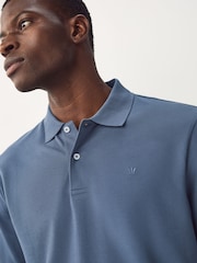 Blue Regular Fit Long Sleeve Pique Polo Shirt - Image 5 of 8