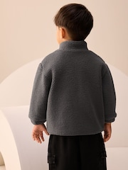 Charcoal Grey Plain Funnel Neck Fleece Zip Through (3mths-7yrs) - Image 3 of 8