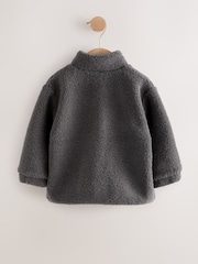 Charcoal Grey Plain Funnel Neck Fleece Zip Through (3mths-7yrs) - Image 6 of 8