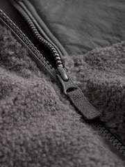 Charcoal Grey Plain Funnel Neck Fleece Zip Through (3mths-7yrs) - Image 7 of 8
