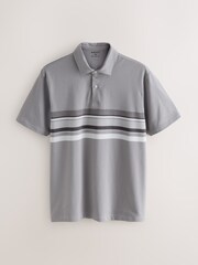 Black/Grey/Neutral Block Regular Fit Short Sleeve Jersey Polo Shirts 3 Pack - Image 4 of 6
