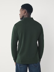 Olive Green Regular Fit Long Sleeve Pique Polo Shirt - Image 3 of 7