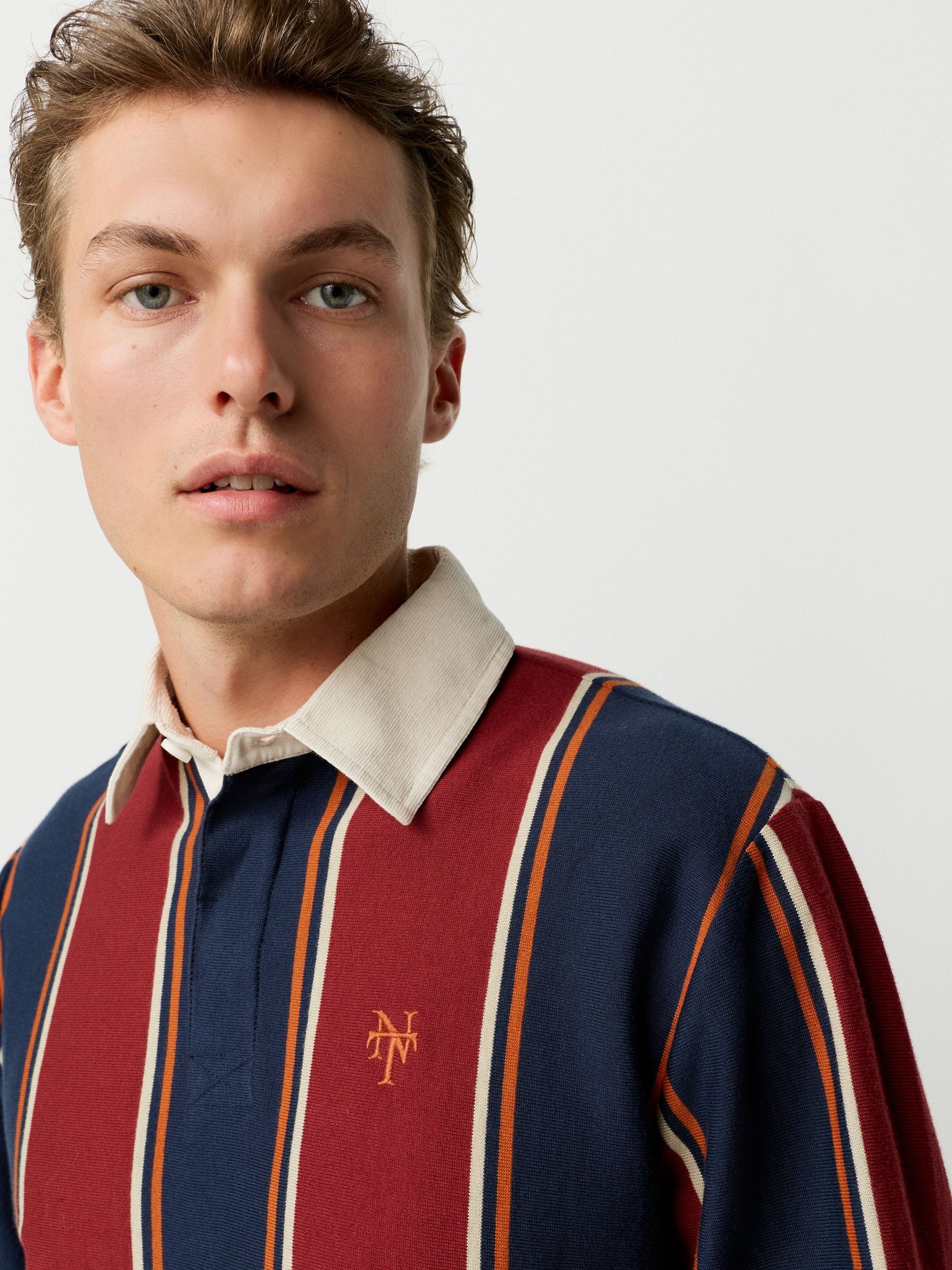 Buy Burgundy/Navy Blue Stripe Rugby Shirt from Next South Africa