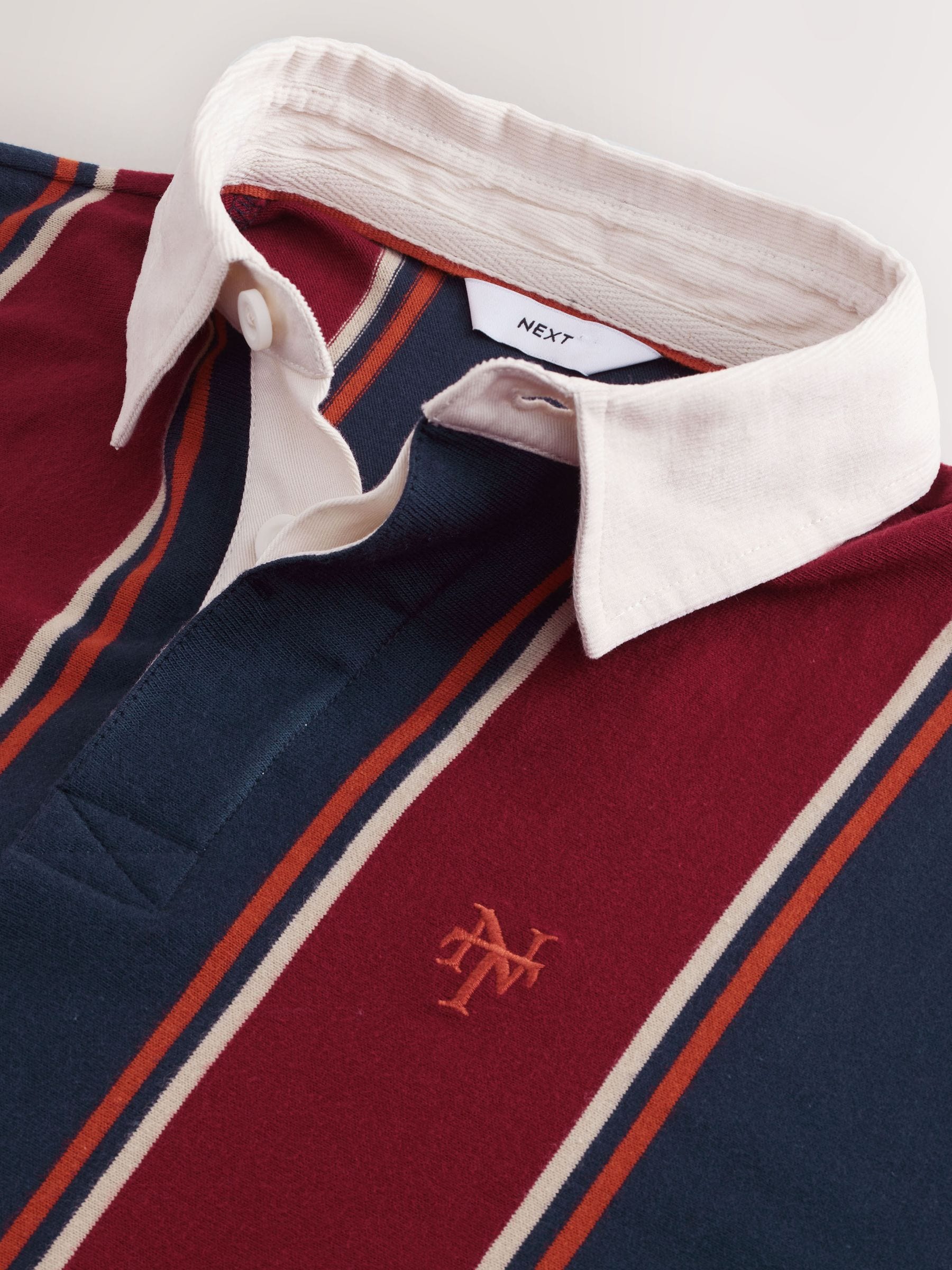 Buy Burgundy/Navy Blue Stripe Rugby Shirt from Next USA
