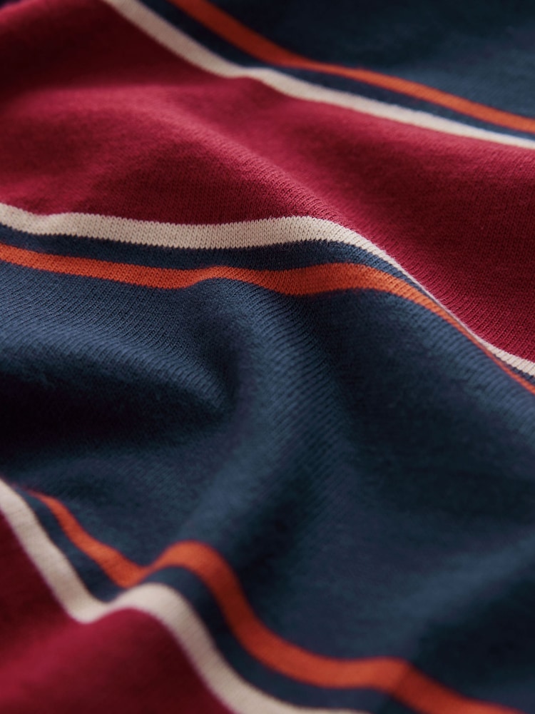 Burgundy/Navy Blue Stripe Rugby Shirt - Image 7 of 7