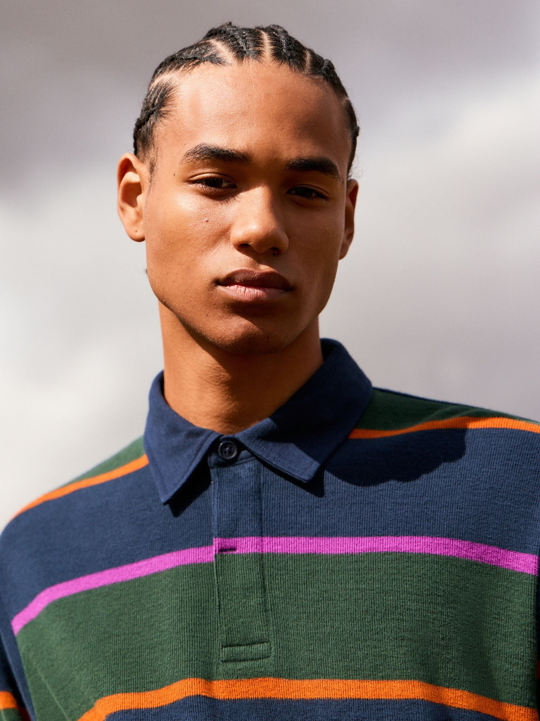 Buy Dark Blue/Green Stripe Rugby Shirt from Next USA