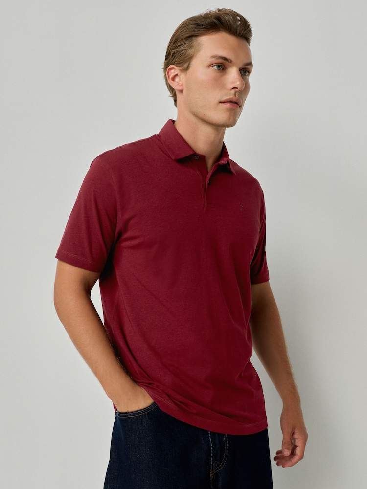 Navy/Green/Burgundy/Geos Regular Fit Short Sleeve Jersey Polo Shirts 3 Pack - Image 2 of 8 Navy/Green/Burgundy/Geos Regular Fit Short Sleeve Jersey Polo Shirts 3 Pack - Image 2 of 8
