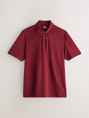 Navy/Green/Burgundy/Geos Regular Fit Short Sleeve Jersey Polo Shirts 3 Pack - Image 7 of 8