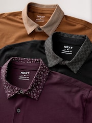 Berry Printed Collar - تلبيس قياسي - حزمة من 3 قمصان بولو جيرسيه بكُم قصير - صورة 5 من 6