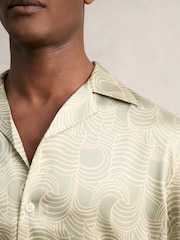 Sage zelena - Reiss Waver Wave Print Cuban Collar Shirt - Slika 3 iz 5