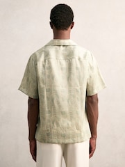 Sage zelena - Reiss Waver Wave Print Cuban Collar Shirt - Slika 4 iz 5