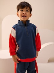 Red/Navy Half Zip Top and Joggers Set (3mths-7yrs) - Image 3 of 9