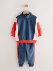 Red/Navy Half Zip Top and Joggers Set (3mths-7yrs) - Image 4 of 9