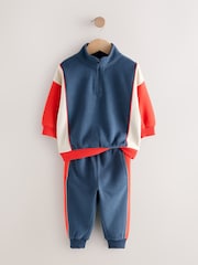 Red/Navy Half Zip Top and Joggers Set (3mths-7yrs) - Image 5 of 9