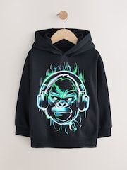 Black Gorilla Older Boys Graphic Cross-Over Hoodie (3-16yrs) - Image 1 of 4
