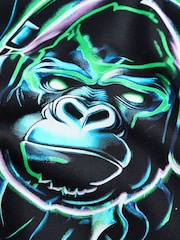 Black Gorilla Older Boys Graphic Cross-Over Hoodie (3-16yrs) - Image 4 of 4