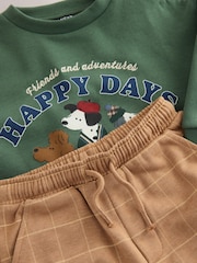 Green/ Brown Dog Sweatshirt and Patterned Joggers Set (3mths-7yrs) - Image 7 of 7