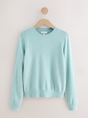 Light Blue 100% Cashmere Crew Neck Jumper - Image 1 of 4