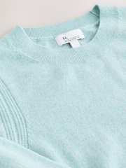 Light Blue 100% Cashmere Crew Neck Jumper - Image 3 of 4