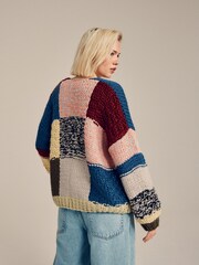 Multi Patch Hand Stitched Relaxed Cardigan - Image 4 of 8