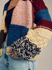 Multi Patch Hand Stitched Relaxed Cardigan - Image 5 of 8
