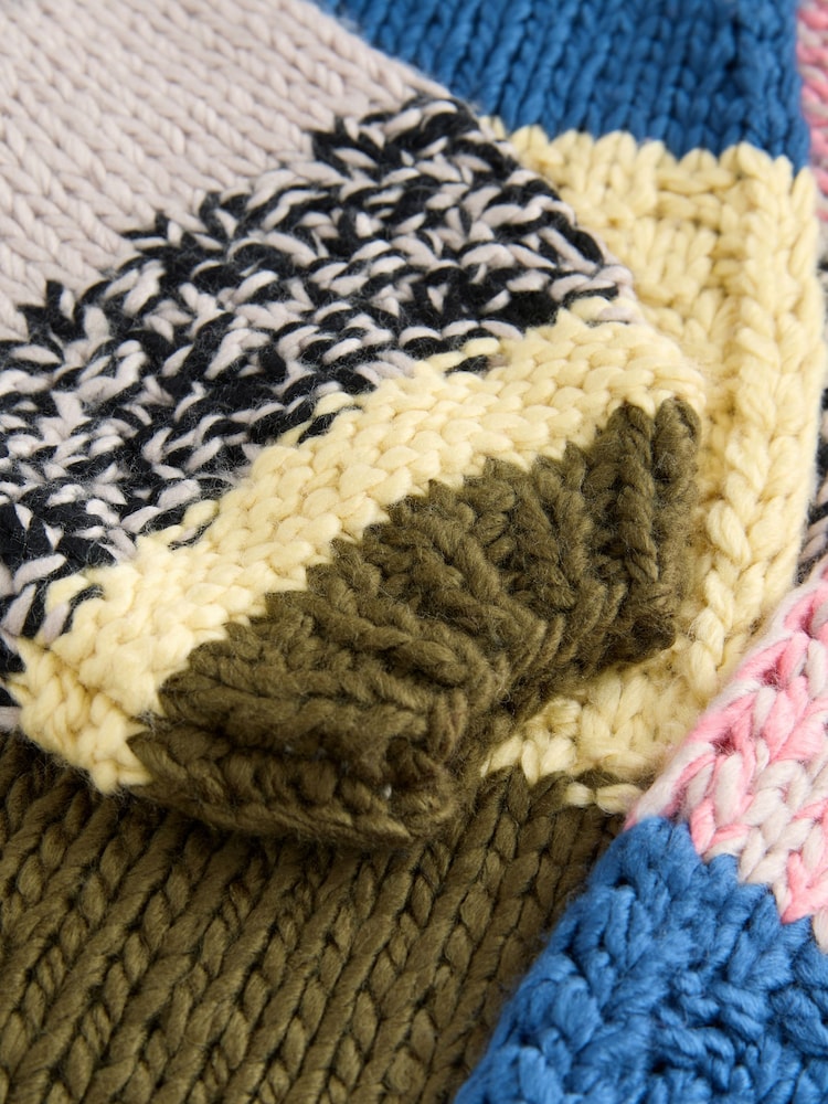 Multi Patch Hand Stitched Relaxed Cardigan - Image 8 of 8