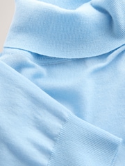 Light Blue 100% Merino Wool N.Premium Roll Neck Jumper - Image 7 of 7