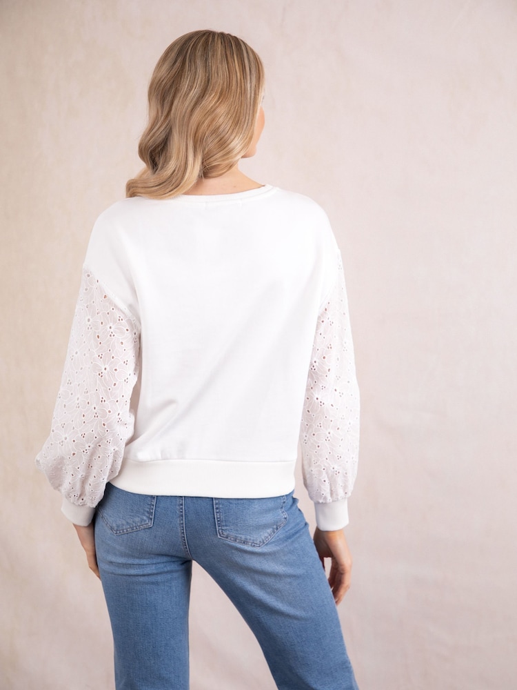 Lakeland Clothing Skye Embroidered Cream Sweatshirt - Image 2 of 6