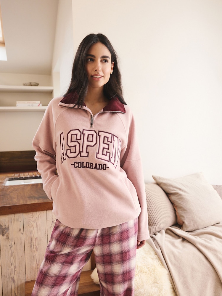 Pink Aspen Half Zip Fleece - Image 2 of 11 Pink Aspen Half Zip Fleece - Image 2 of 11