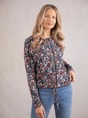 Lakeland Clothing Blue Iris Floral Print Blouse - Image 1 of 6