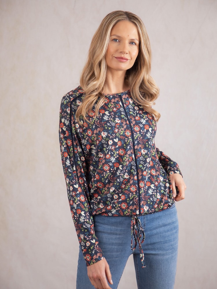 Lakeland Clothing Blue Iris Floral Print Blouse - Image 1 of 6