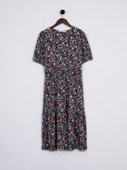 Lakeland Clothing Blue Lola Floral Print Midi Dress - Image 1 of 6