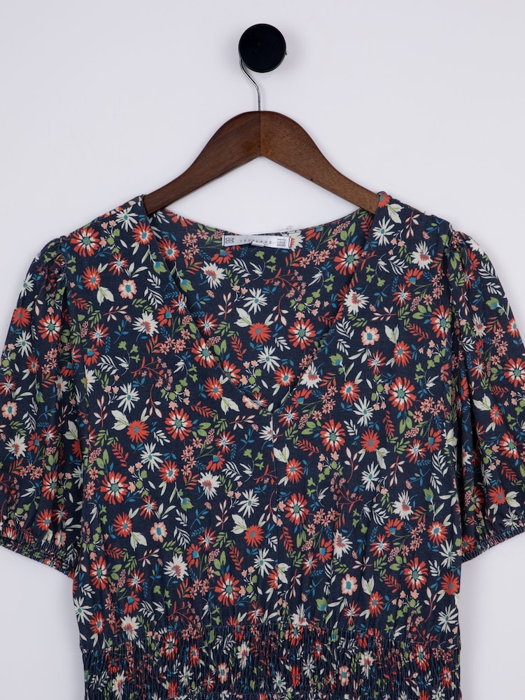 Lakeland Clothing Blue Lola Floral Print Midi Dress - Image 2 of 6
