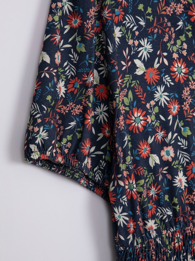 Lakeland Clothing Blue Lola Floral Print Midi Dress - Image 3 of 6