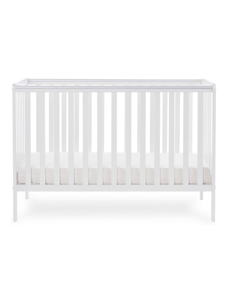 Obaby White Bantam Nursery Cot and Fibre Mattress - Image 5 of 5