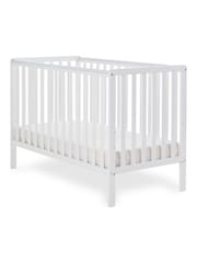 Obaby White Bantam Nursery Cot Bed and Fibre Mattress - Image 2 of 5