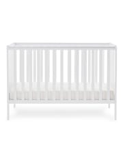 Obaby White Bantam Nursery Cot Bed and Fibre Mattress - Image 3 of 5