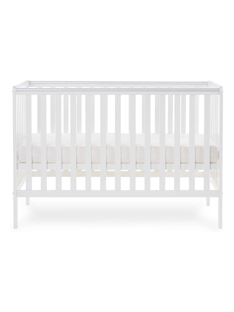 Obaby White Bantam Nursery Cot Bed and Fibre Mattress - Image 5 of 5