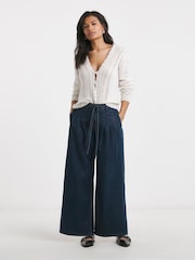 Simply Be Blue Stretch High Rise Extreme Wide Leg Jeans - Image 2 of 5