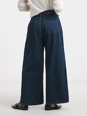 Simply Be Blue Stretch High Rise Extreme Wide Leg Jeans - Image 4 of 5