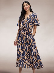 Hot Squash Blue Chiffon Midi Dress - Image 1 of 3