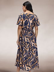 Hot Squash Blue Chiffon Midi Dress - Image 3 of 3