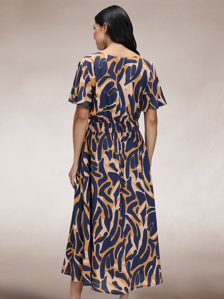 Hot Squash Blue Chiffon Midi Dress - Image 3 of 3