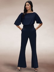 Hot Squash Blue Drop Shoulder Jumpsuit - Imagen 1 de 7