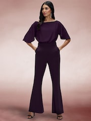 Hot Squash Purple Drop Shoulder Jumpsuit - Image 1 of 5