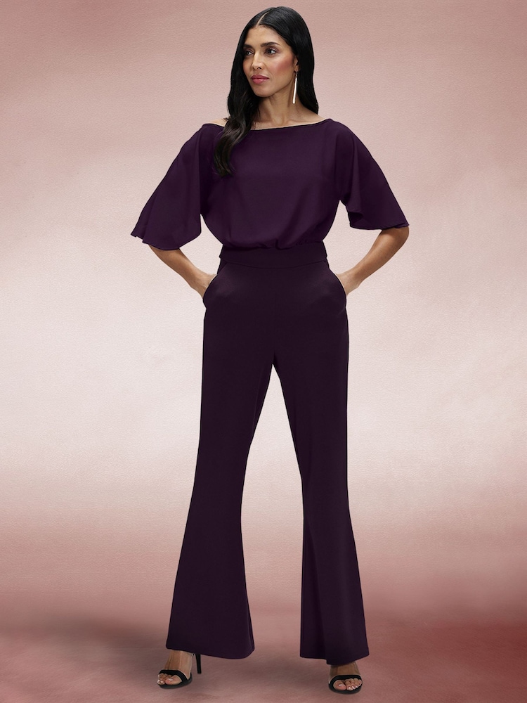 Hot Squash Purple Drop Shoulder Jumpsuit - Image 1 of 5